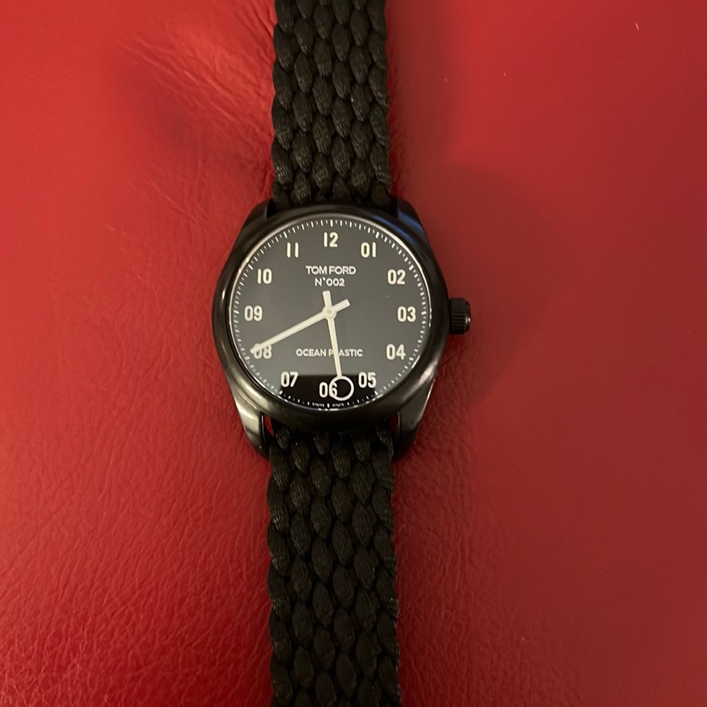 Tom Ford 002 Plastic Ocean Watch 40mm Black